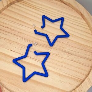 Blue Star-Shaped Earrings